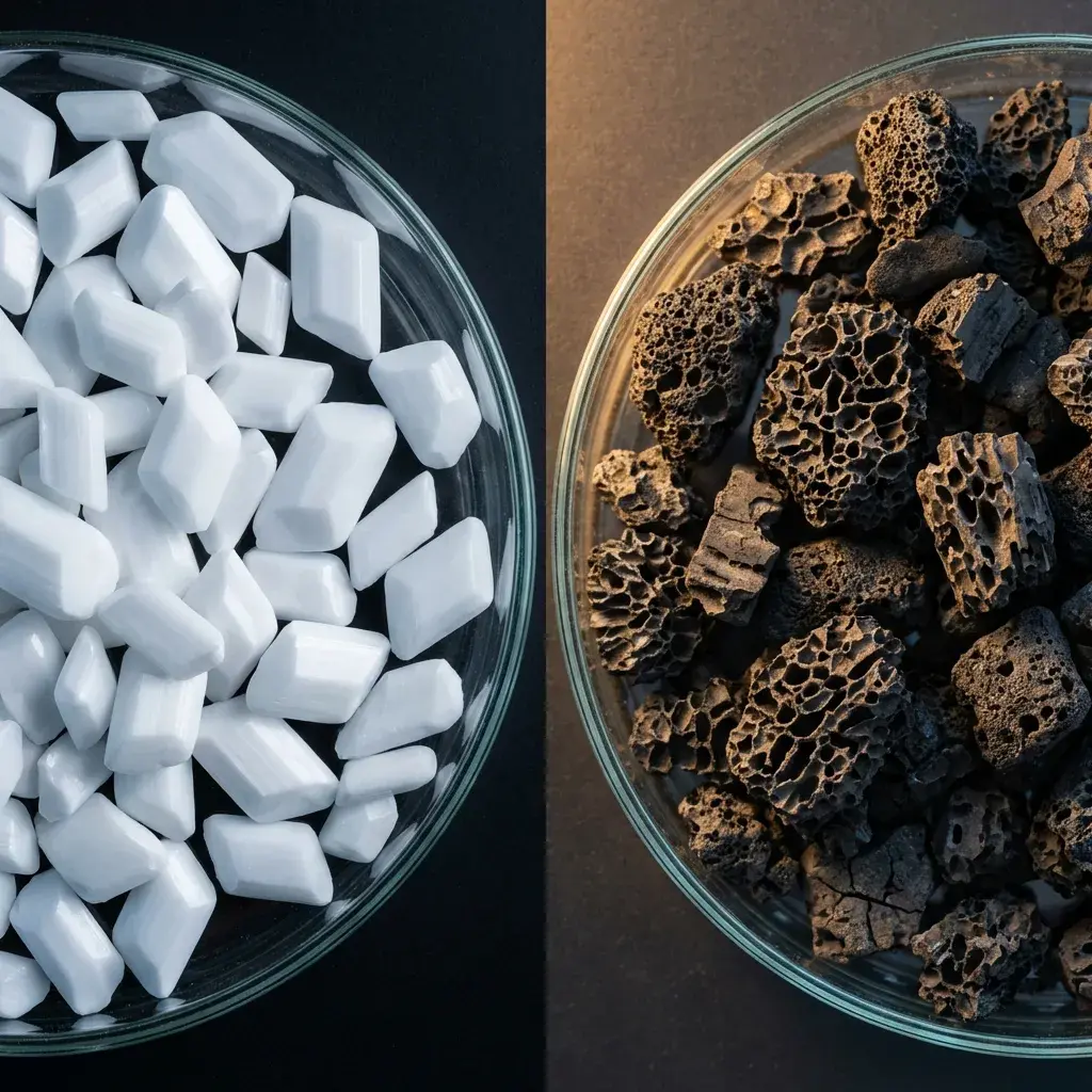 Close-up of baking soda layered under fresh cat litter