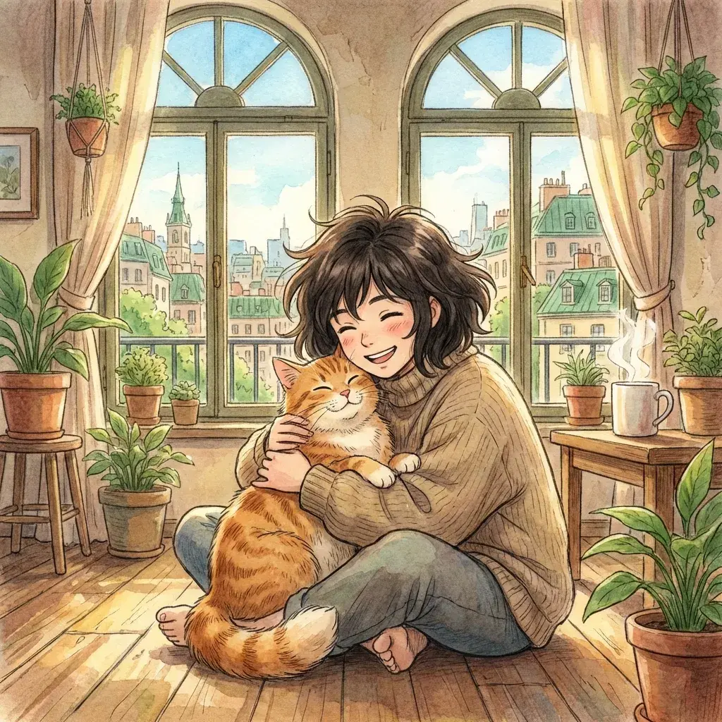 Cat and owner in an unscented, fresh home